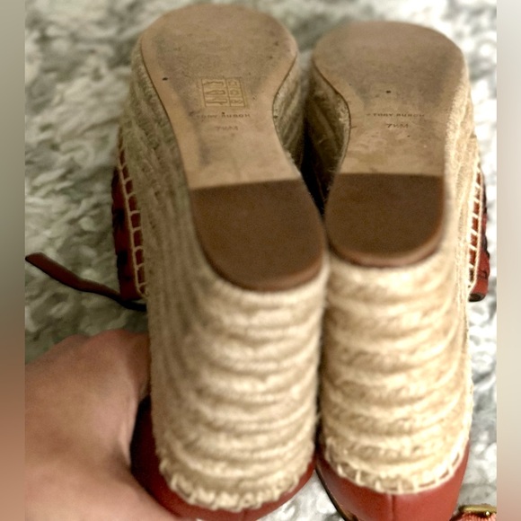 ‼️RARE‼️🎸Tory Burch🎸🔥Ret.$348🔥Basketweave Espadrille Wedge Platform Sandal—7.5 - Picture 12 of 16